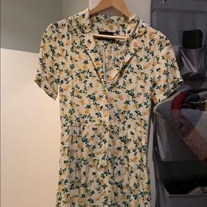 UO Mila Midi Shirt Dress in Floral XXS